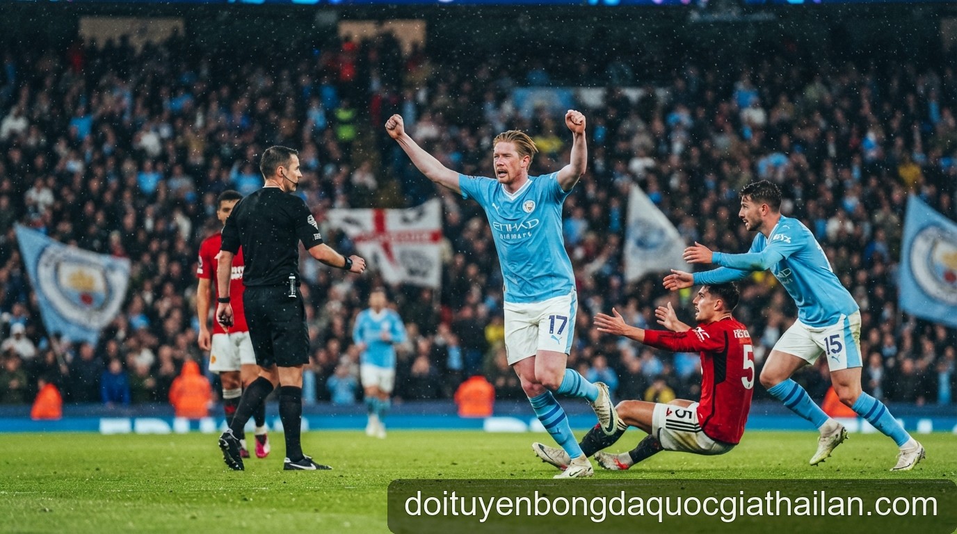 Ngoại hạng Anh 2026/27: Man City thắng derby Manchester đầy tranh cãi, Arsenal vững ngôi đầu